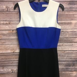 White Blue and Black Calvin Klein Dress